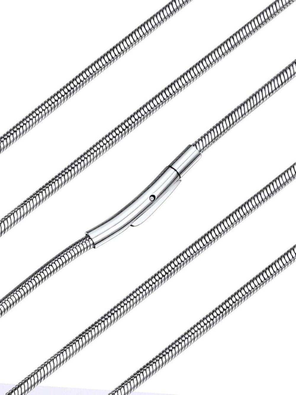 Sleek Stainless Steel Snake Chain Necklace for Men - Perfect for Pendants & Solo